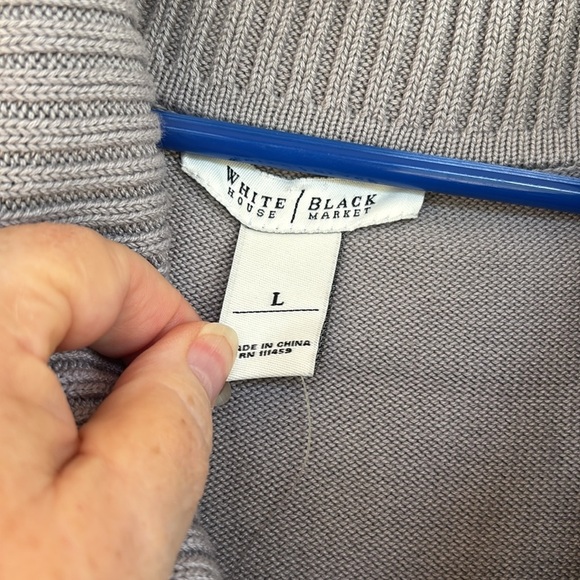 White House Black Market Light Gray Cowl Neck Sweater - Picture 2 of 9